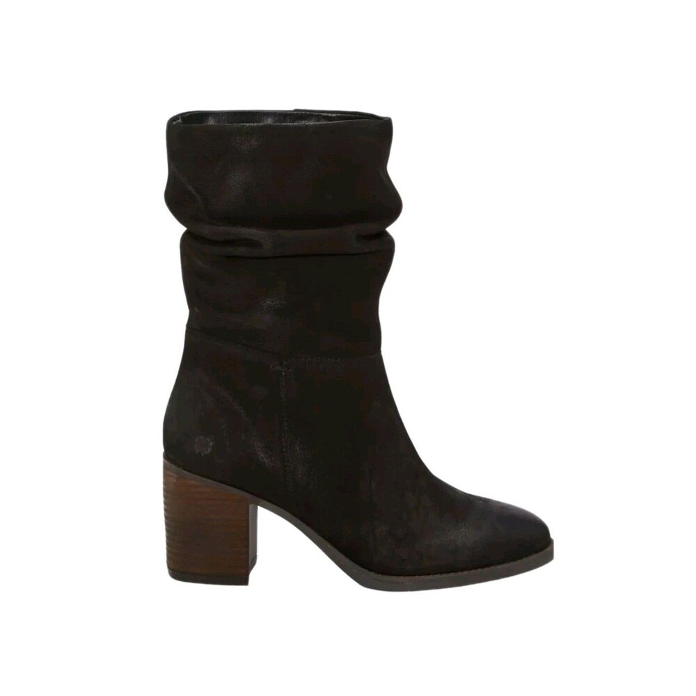 NWOT Lucky Brand 6 Bitsie Suede Leather Ruched Slouch Ankle Boots Black MSRP 120
